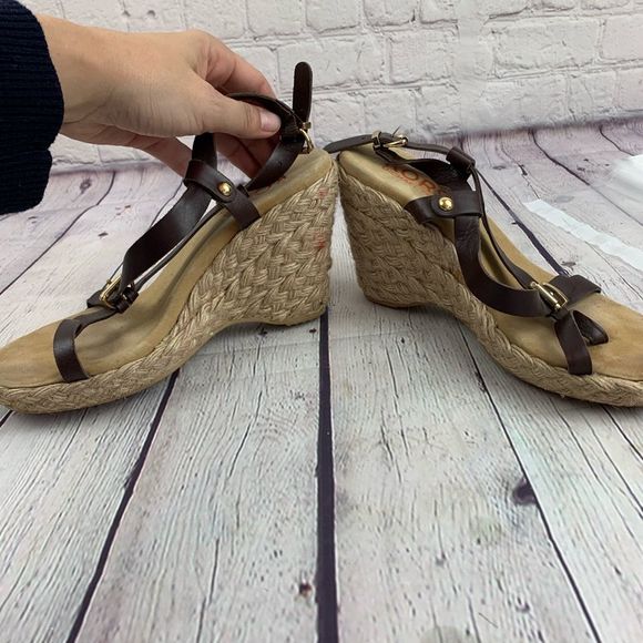 Michael Kors Brown Leather Espadrilles Size 39 - Picture 6 of 8